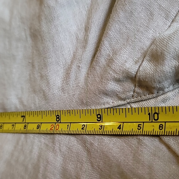 Cynthia Rowley linen slacks womens 14 ecru front cargo & back patch pocket - Picture 8 of 14
